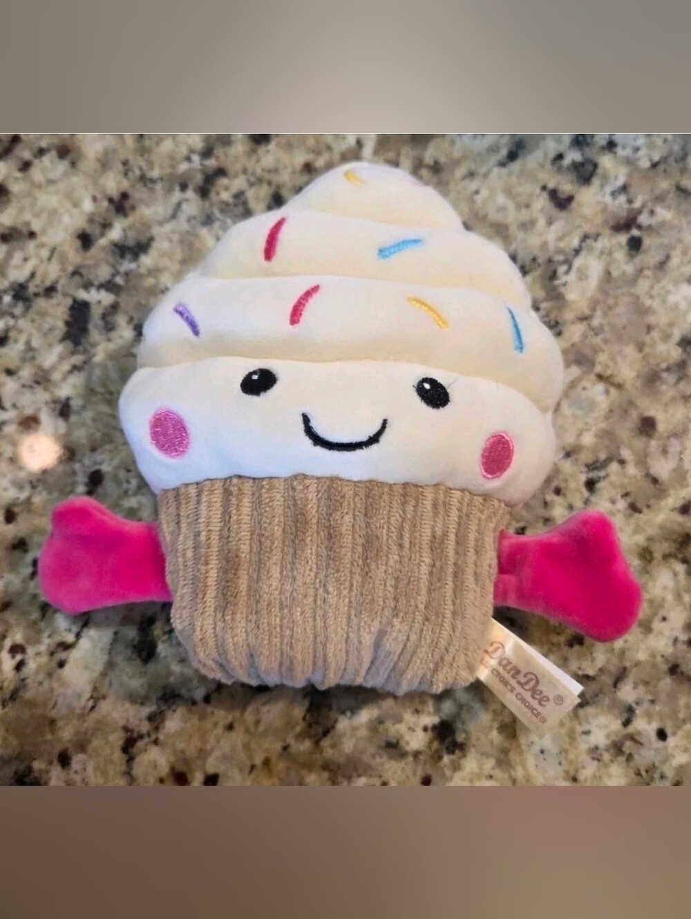 DANDEE DAN DEE  PLUSH  6" cupcake cake stud muffin cake sprinkles cream pink